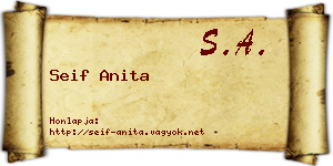 Seif Anita névjegykártya