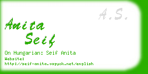 anita seif business card